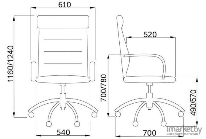 Кресло офисное AksHome Alexander Chrome Eco черный бриллиант