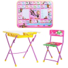 Детский стол Nika КУ2П/3 Маша и медведь. Азбука 3 (розовый)