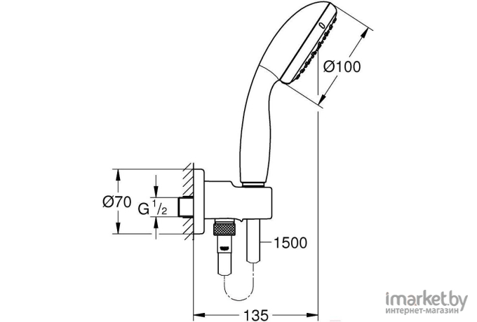 Душевой гарнитур Grohe New Tempesta 100 26406001