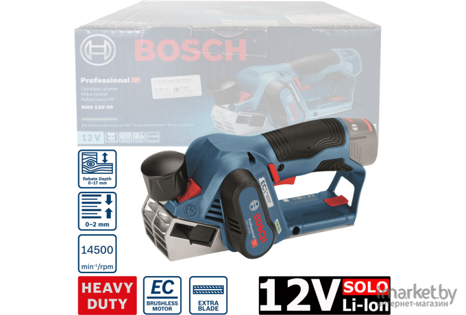 Рубанок Bosch GHO 12V-20 Professional 06015A7000 (без АКБ)