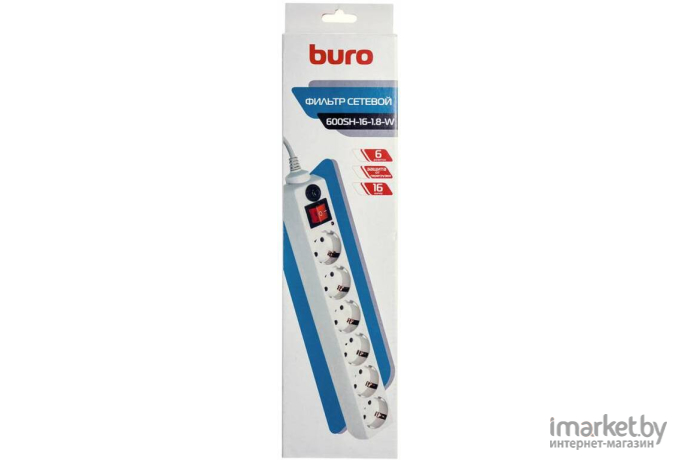 Сетевой фильтр Buro 600SH-16-3-W