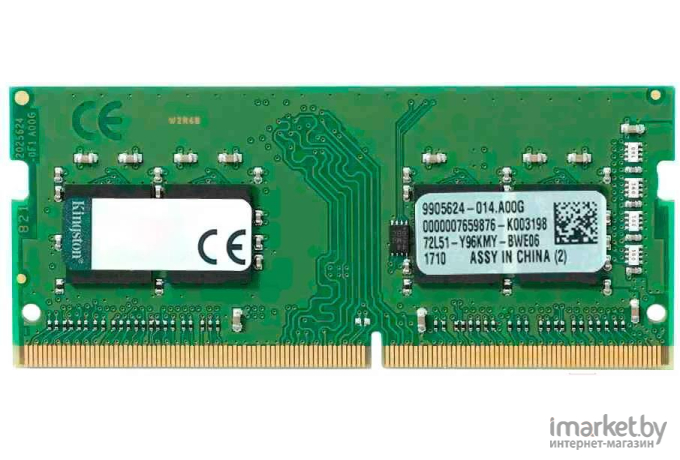 Оперативная память Kingston ValueRam 4GB DDR4 SODIMM PC4-19200 KVR24S17S6/4