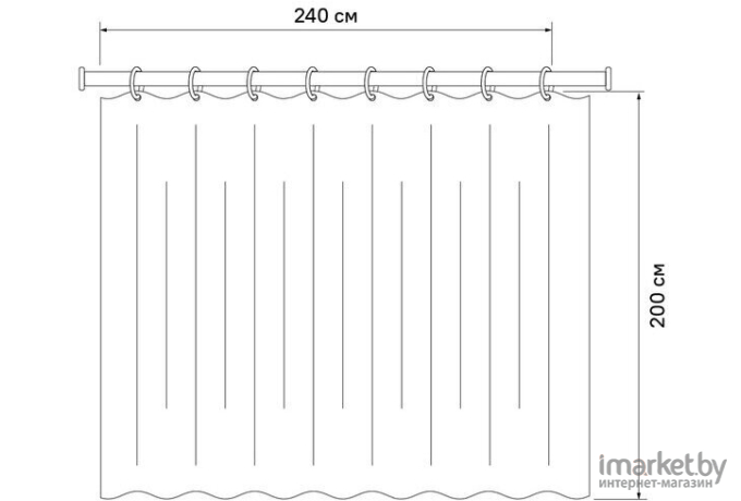 Шторка-занавеска для ванны Iddis 210P24RI11