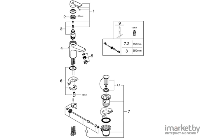 Смеситель для раковины Grohe BauFlow 23751000