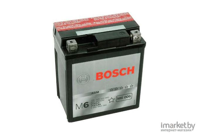 Мотоциклетный аккумулятор Bosch M6 YTX7L-4/YTX7L-BS 006 506 014 005 (6 А ч)