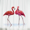 Шторка-занавеска для ванны Brimix Розовые фламинго 02-08