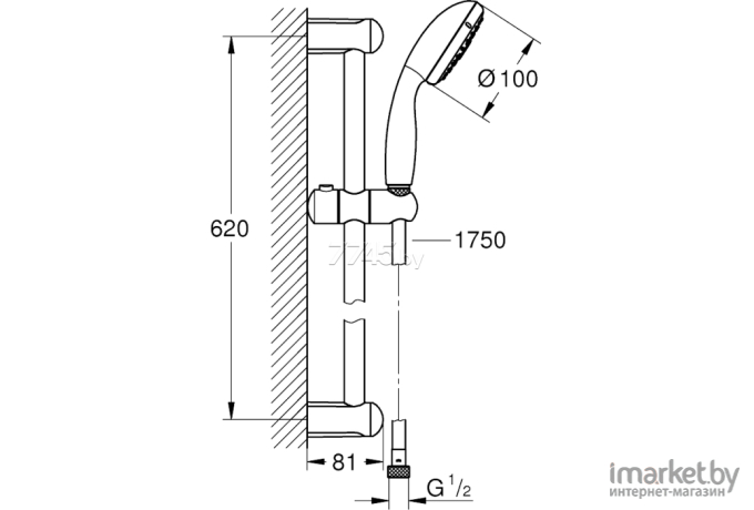 Душевой гарнитур Grohe New Tempesta 100 27799001