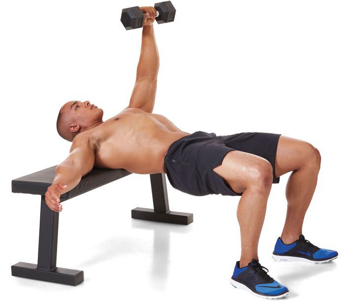 4 сложных упражнения для грудных мышц на скамье с 1 гантелью