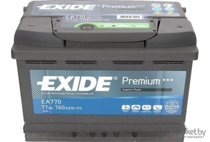 Автомобильный аккумулятор Exide Premium EA770 (77 А/ч)