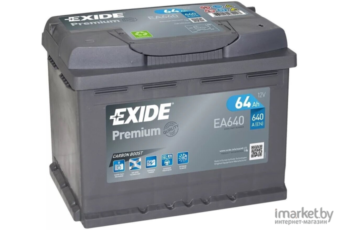 Автомобильный аккумулятор Exide Premium EA640 (64 А/ч)