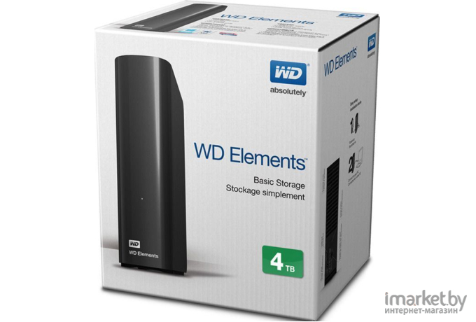 Внешний жесткий диск Western Digital 4Tb WDBWLG0040HBK-EESN Elements Desktop 3.5” USB 3.0 [Черный]