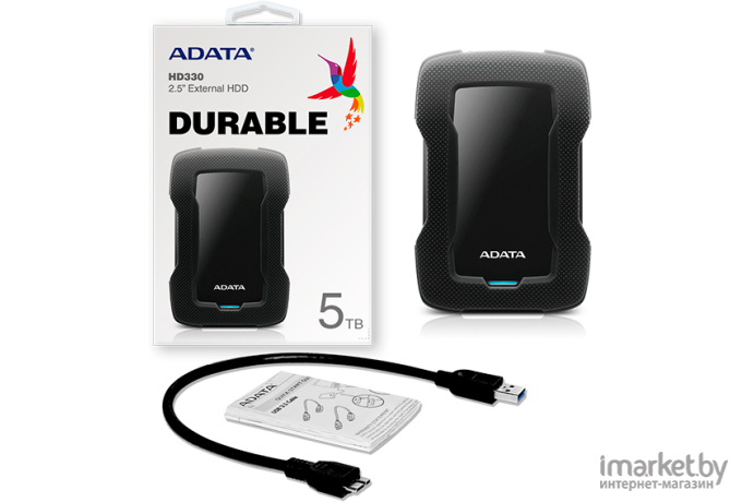 Внешний жесткий диск ADATA DashDrive Durable AHD330-2TU31-CBK