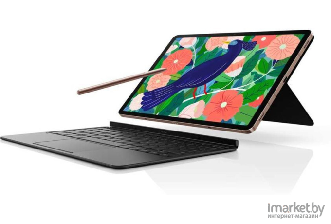 Чехол для планшета Samsung с клавиатурой Tab S7+ черный [EF-DT970BBRGRU]