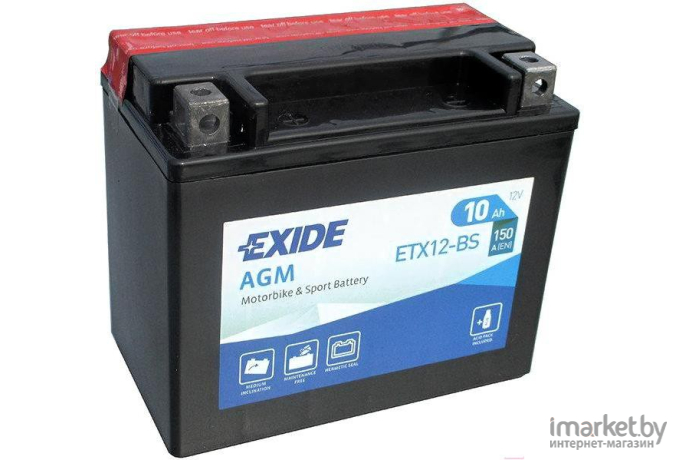 Мотоаккумулятор Exide ETX-12 BS (ETX12BS)