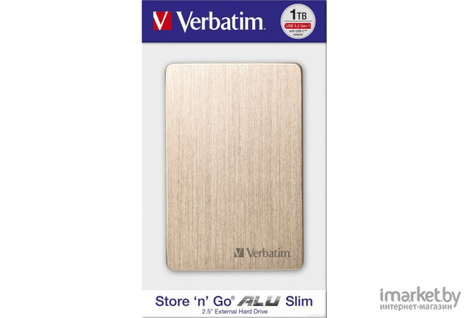 Внешний жесткий диск HDD Verbatim Store N Gо 1TB 2.5 USB 3.2 G1 золотистый (53664)