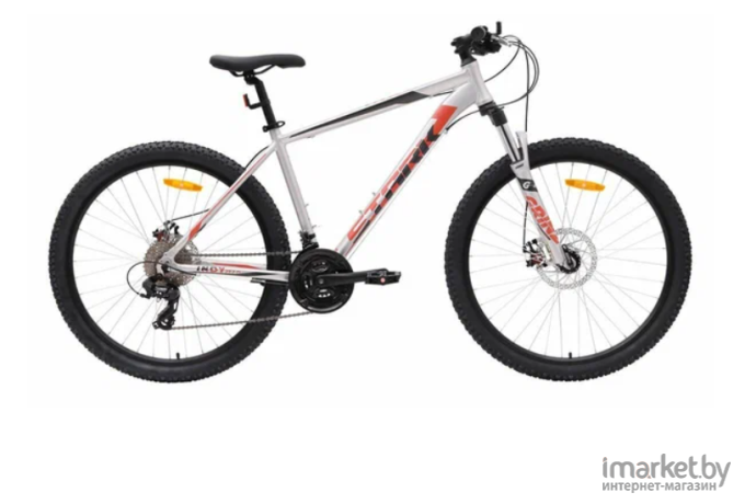 Велосипед Stark Indy 27.2 D (2024) 20 (серебристый металлик/черный металлик, красный)