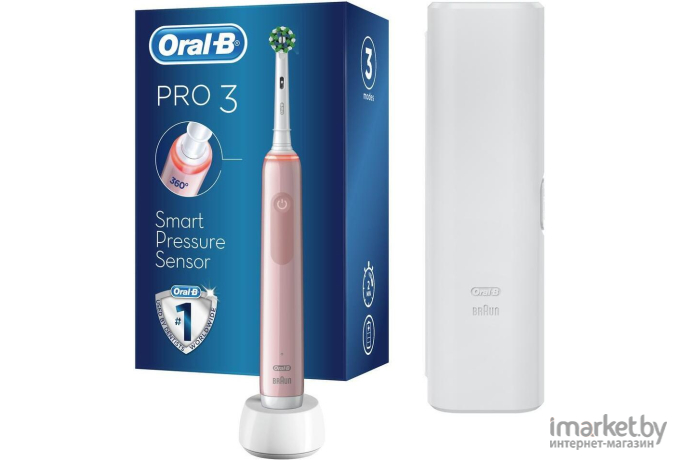 Электрическая зубная щетка Oral-B Pro 3 3500 Cross Action D505.513.3X (розовый)